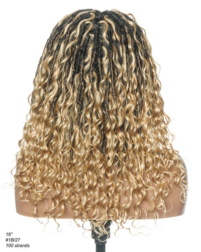 Perruque de Locs Boho sans nœuds en cheveux humains naturels avec boucles Boho et dentelle suisse HD, qualité salon