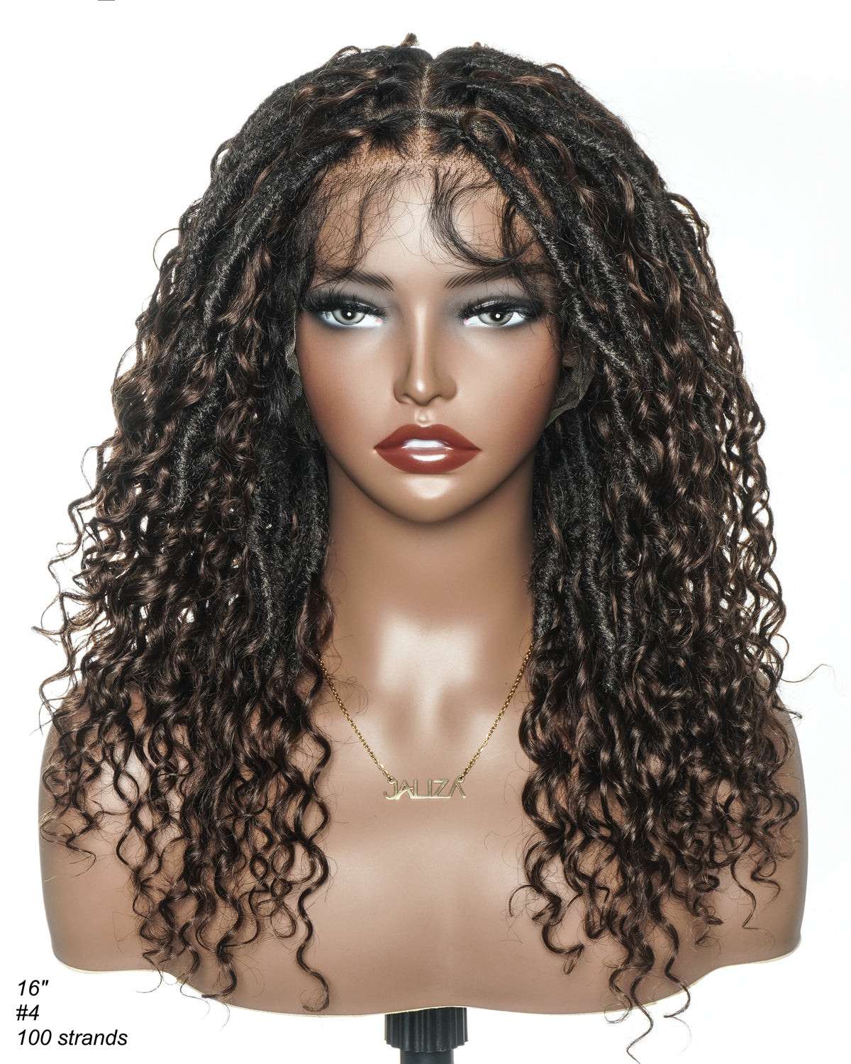 Perruque de Locs Boho sans nœuds en cheveux humains naturels avec boucles Boho et dentelle suisse HD, qualité salon