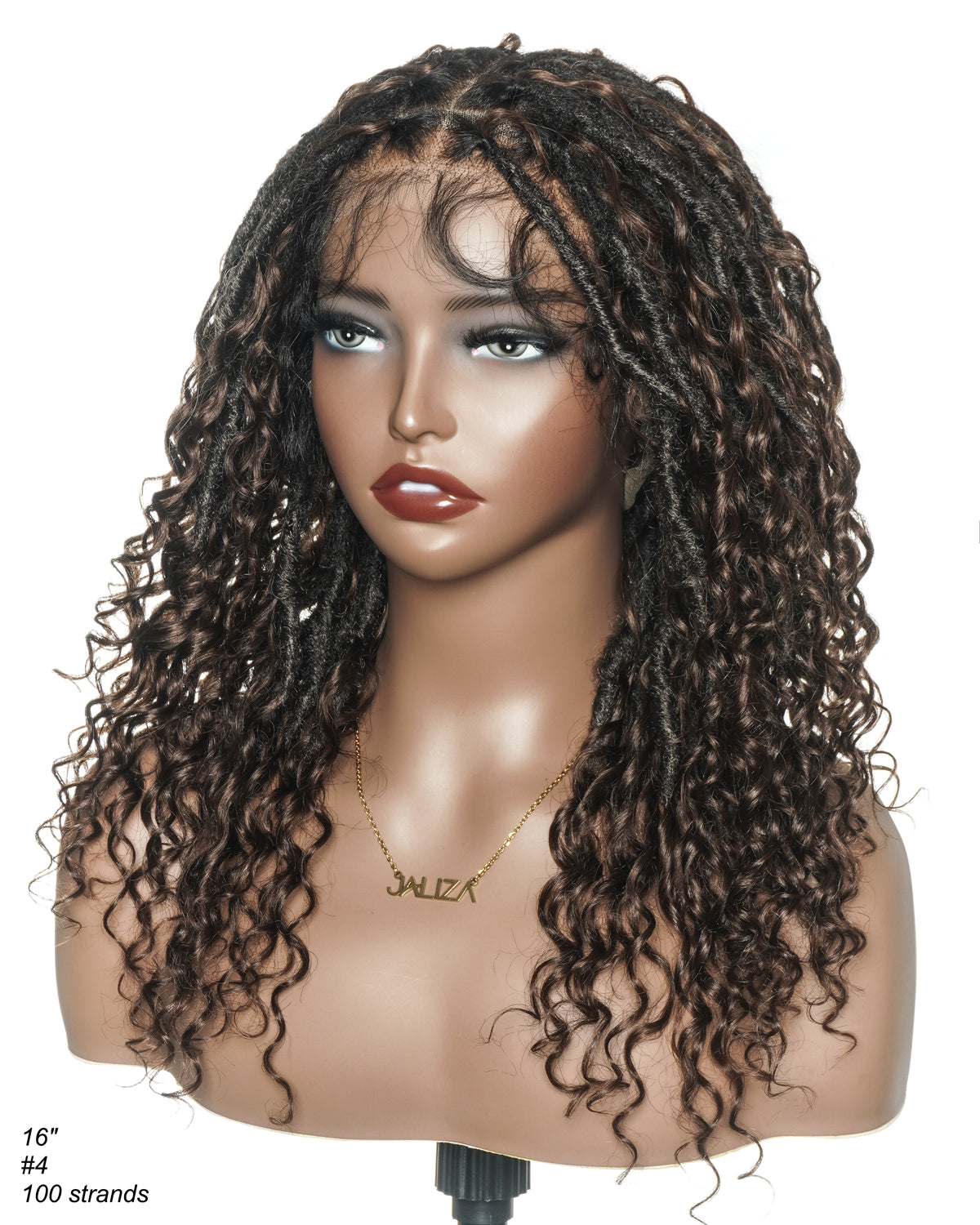 Perruque de Locs Boho sans nœuds en cheveux humains naturels avec boucles Boho et dentelle suisse HD, qualité salon
