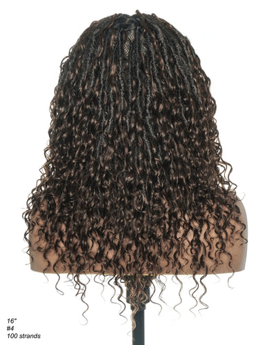 Perruque de Locs Boho sans nœuds en cheveux humains naturels avec boucles Boho et dentelle suisse HD, qualité salon