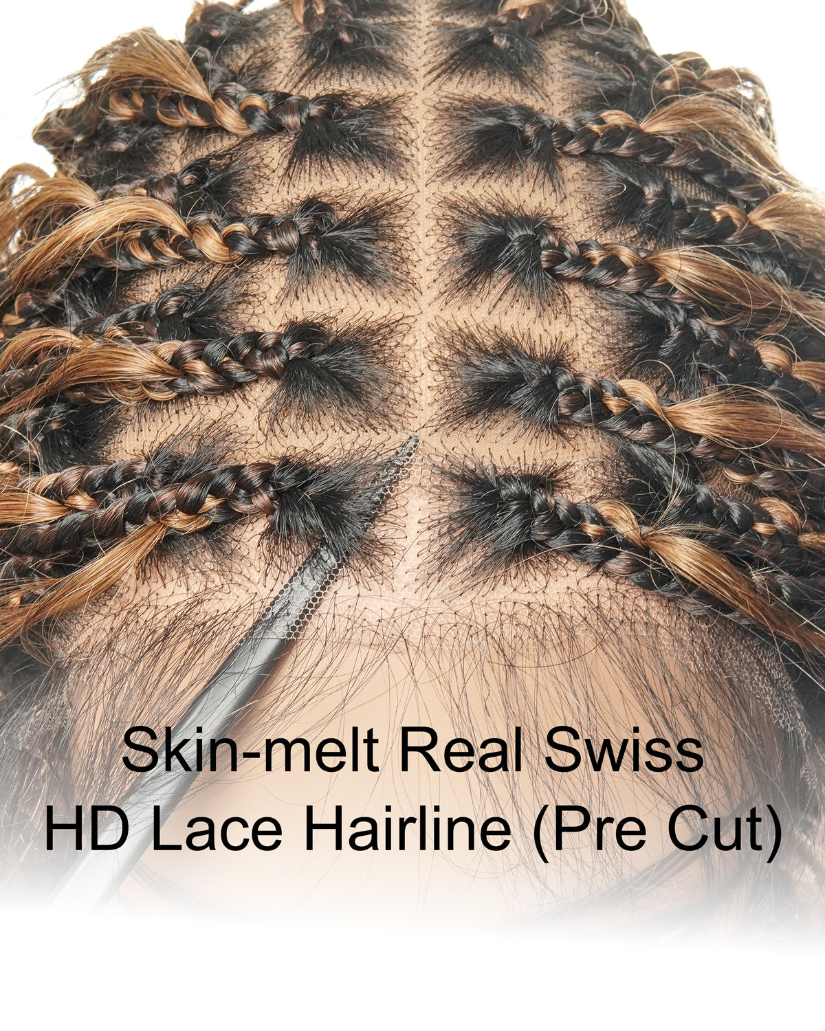 Wavina - Perruque tressée de 24 pouces avec tresses ondulées et vagues bohèmes en cheveux naturels