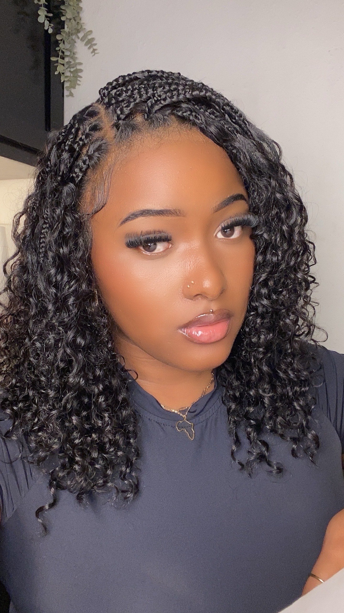 Kiki - 16" 100% Human Hair Full Lace Glueless Knotless Boho Box Braided Wig With Drawstring Cap