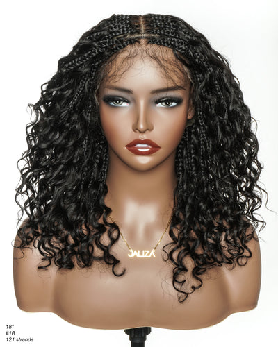 Lumina - 18" Piano Color Swiss HD Full Lace Human Hair Boho Braided Wig