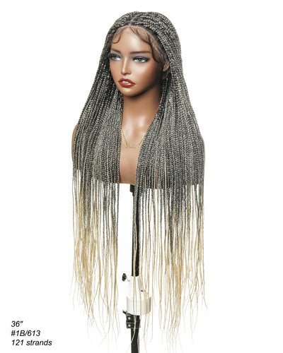 Perruque tressée sans nœuds Swiss HD Full Lace
