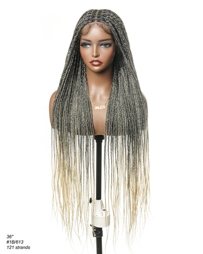 Perruque tressée sans nœuds Swiss HD Full Lace