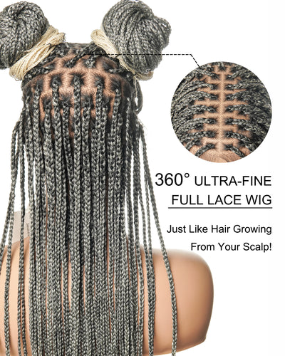 Perruque tressée sans nœuds Swiss HD Full Lace