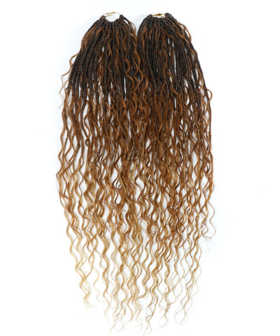 Tresses Boho Box au Crochet Pré-Bouclées de 24" Avec Boucles de Cheveux Humains Ondulés - 80 Brins/Paquet