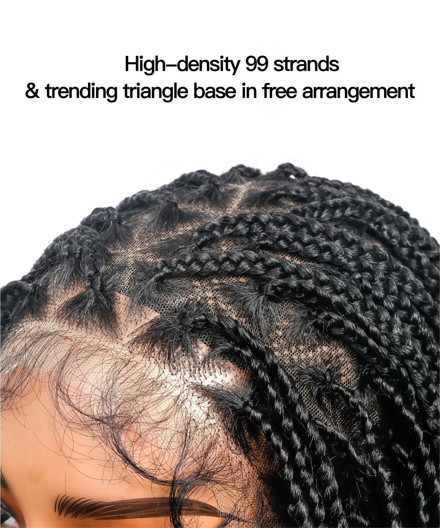 Perruque tressée carrée bohème sans nœuds, cheveux humains, base triangulaire, boucles bohèmes 36" HD, densité totale, 99 mèches