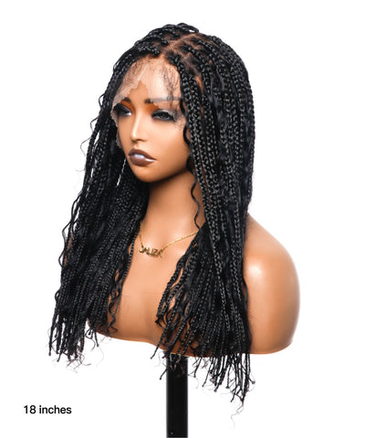 Perruque tressée de tresses Boho sans nœuds en dentelle HD Suisse sans enchevêtrement, en cheveux humains pré-décolorés, 88 mèches