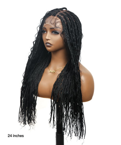 Perruque tressée de tresses Boho sans nœuds en dentelle HD Suisse sans enchevêtrement, en cheveux humains pré-décolorés, 88 mèches