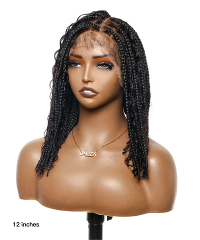 Petites et Grandes Tailles Uniquement - Perruque Tressée de Type Boho, Cheveux Humains HD Pré-décolorés, 12" et 24"