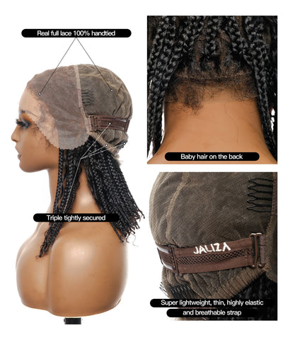 Petites et Grandes Tailles Uniquement - Perruque Tressée de Type Boho, Cheveux Humains HD Pré-décolorés, 12" et 24"