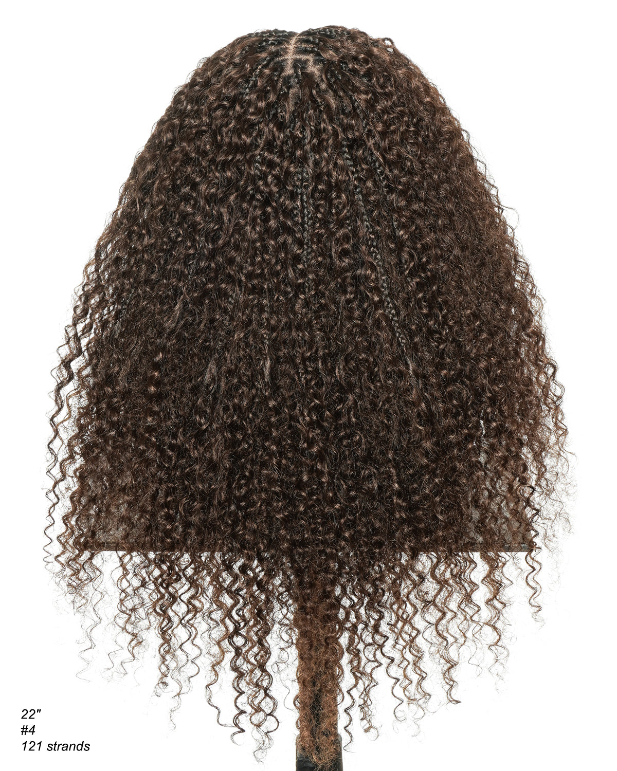 Lulu - Perruque bouclée tressée bohème sans colle, compatible petites têtes (Bonnet petit pour têtes menues)