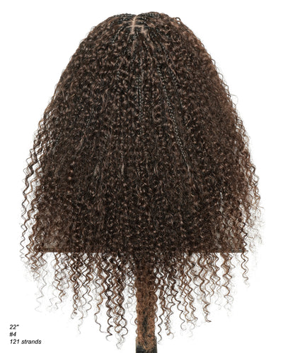 Lulu - Perruque bouclée tressée bohème sans colle, compatible petites têtes (Bonnet petit pour têtes menues)