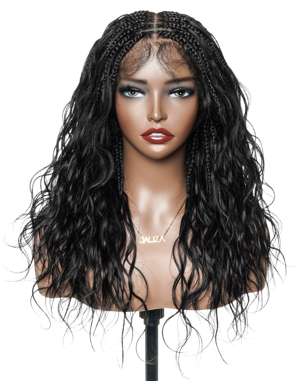 Perruque tressée bohème ondulée en cheveux humains, conception personnalisée - 121 mèches