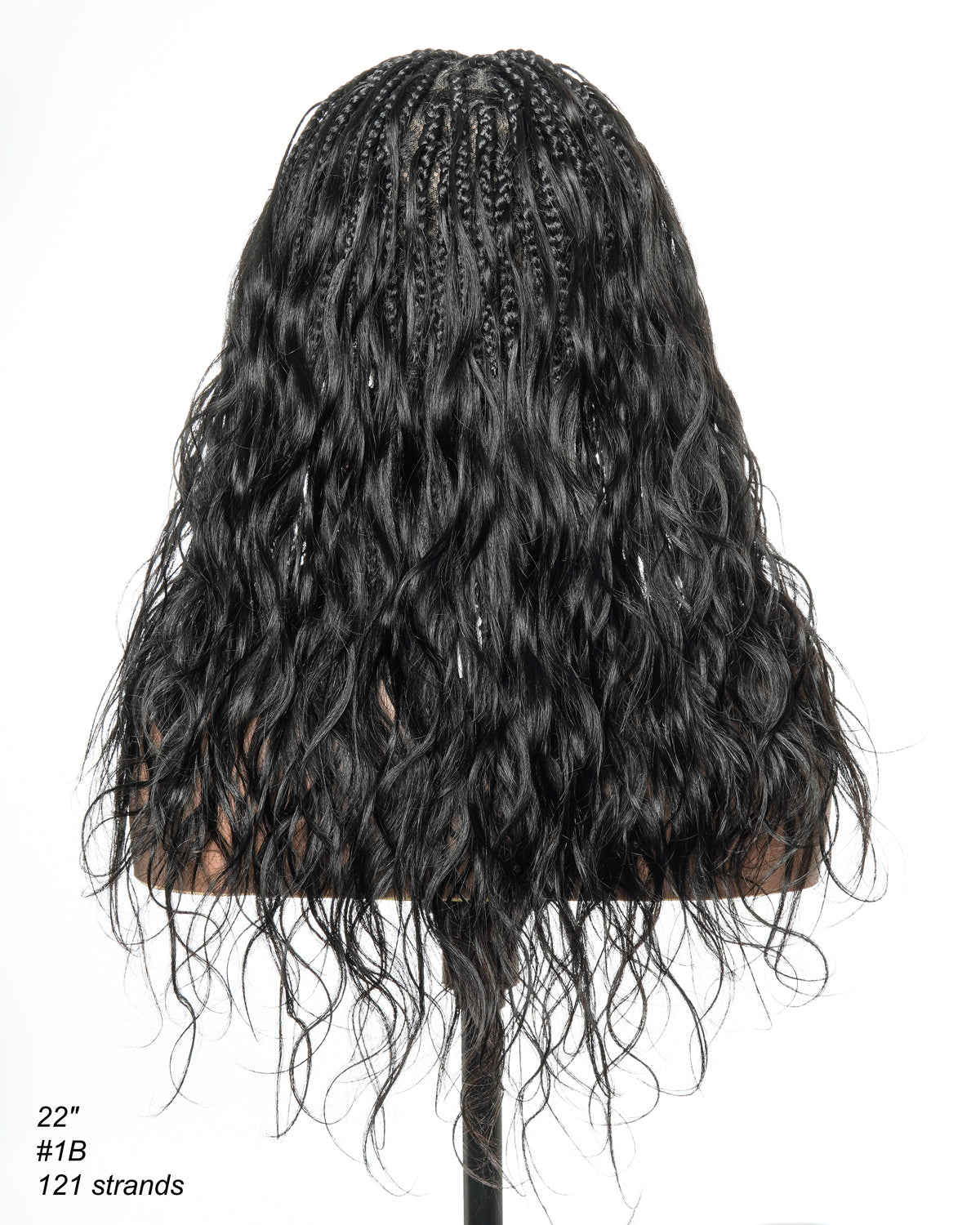 Perruque tressée bohème ondulée en cheveux humains, conception personnalisée - 121 mèches