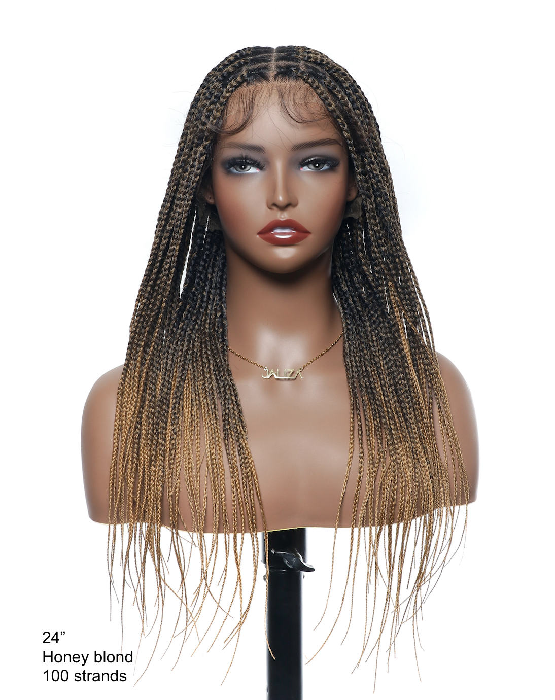 Kora - Pre Bleached Human Hair Lace Lightweight Knotless Swiss HD Lace Box Braided Wig 100 Strands