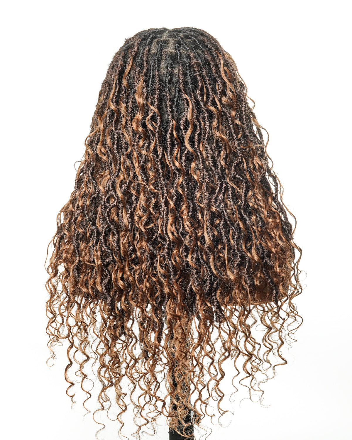 Perruque de Locs Boho sans nœuds en cheveux humains naturels avec boucles Boho et dentelle suisse HD, qualité salon