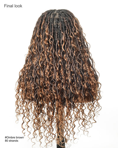 Locks BOHO au crochet pré-bouclées de 18 pouces avec boucles BOHO en cheveux naturels 80 mèches/paquet (5 boucles boho)
