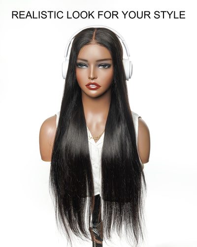Glamvivi Perruque prête à porter 71 cm, cheveux humains vierges, pré-décolorée, sans colle, dentelle HD, lisses (pour le marché américain uniquement)