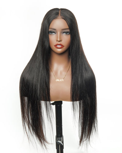 Glamvivi Perruque prête à porter 71 cm, cheveux humains vierges, pré-décolorée, sans colle, dentelle HD, lisses (pour le marché américain uniquement)