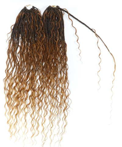 Tresses Boho Box au Crochet Pré-Bouclées de 24" Avec Boucles de Cheveux Humains Ondulés - 80 Brins/Paquet