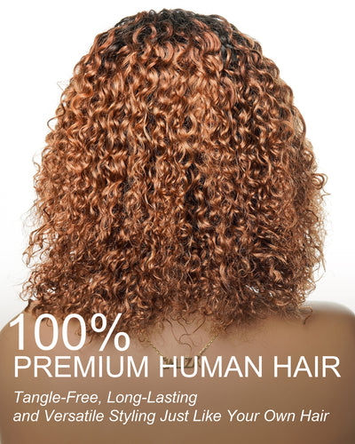 14" 100% Virgin Human Hair Deep Wave Bob Glueless Pre Cut Pre Bleached HD Lace Wear to Go (for US Market Only)