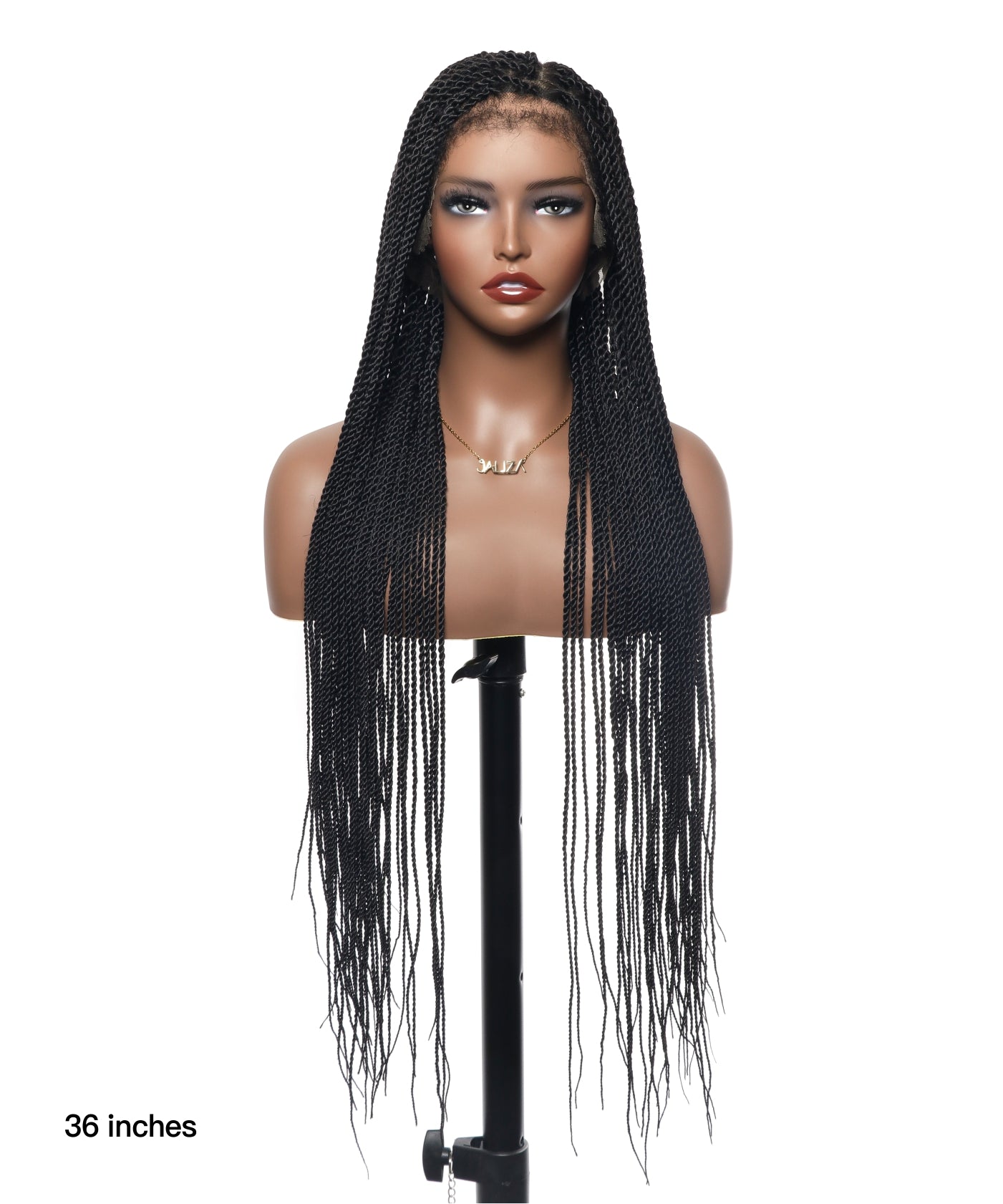 Perruque tressée Senegalese Twist Style 36" Swiss HD Full Lace Haute Densité 100 Brins