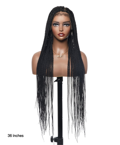 Perruque tressée Senegalese Twist Style 36" Swiss HD Full Lace Haute Densité 100 Brins
