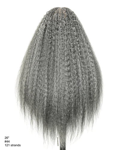 Makeda - Perruque ultra fournie tressée façon Bohème, cheveux naturels vierges lisses crépus de 71 cm