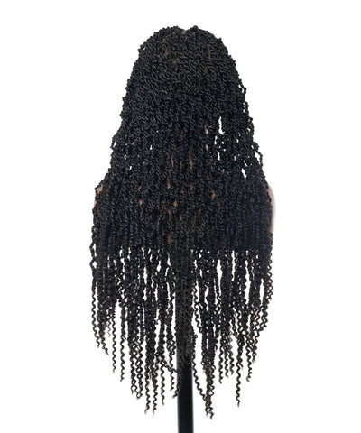 Pavana - Perruque tressée complète en dentelle suisse HD super légère Passion Twist 28" 100 mèches