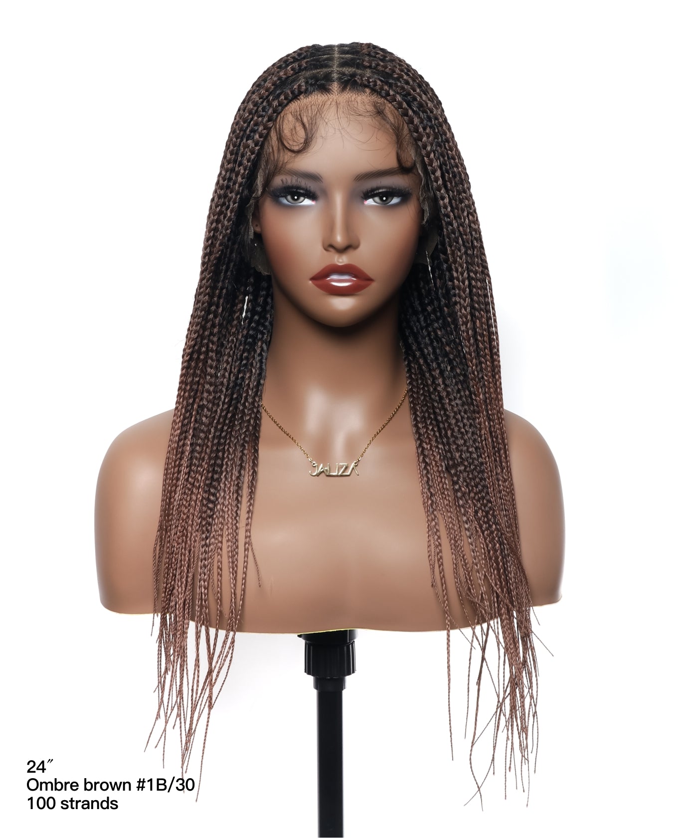 Kora - Pre Bleached Human Hair Lace Lightweight Knotless Swiss HD Lace Box Braided Wig 100 Strands