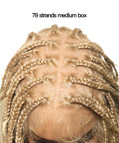 Perruque tressée Boho Box en cheveux humains 24" HD Full Lace Légère 79 mèches 1 boucle et 1 extrémité Boho