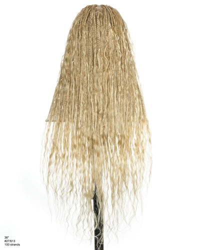 Color 613 Pre-Bleached Swiss HD Full Lace Glueless Boho Box Braided Wig