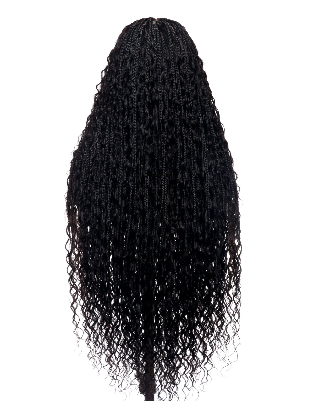 Amanda - Perruque Tressée Bohème sans Nœuds, Cheveux Humains, Bouclés, Dentelle HD Suisse Pré-Décolorée Ultra-Dense