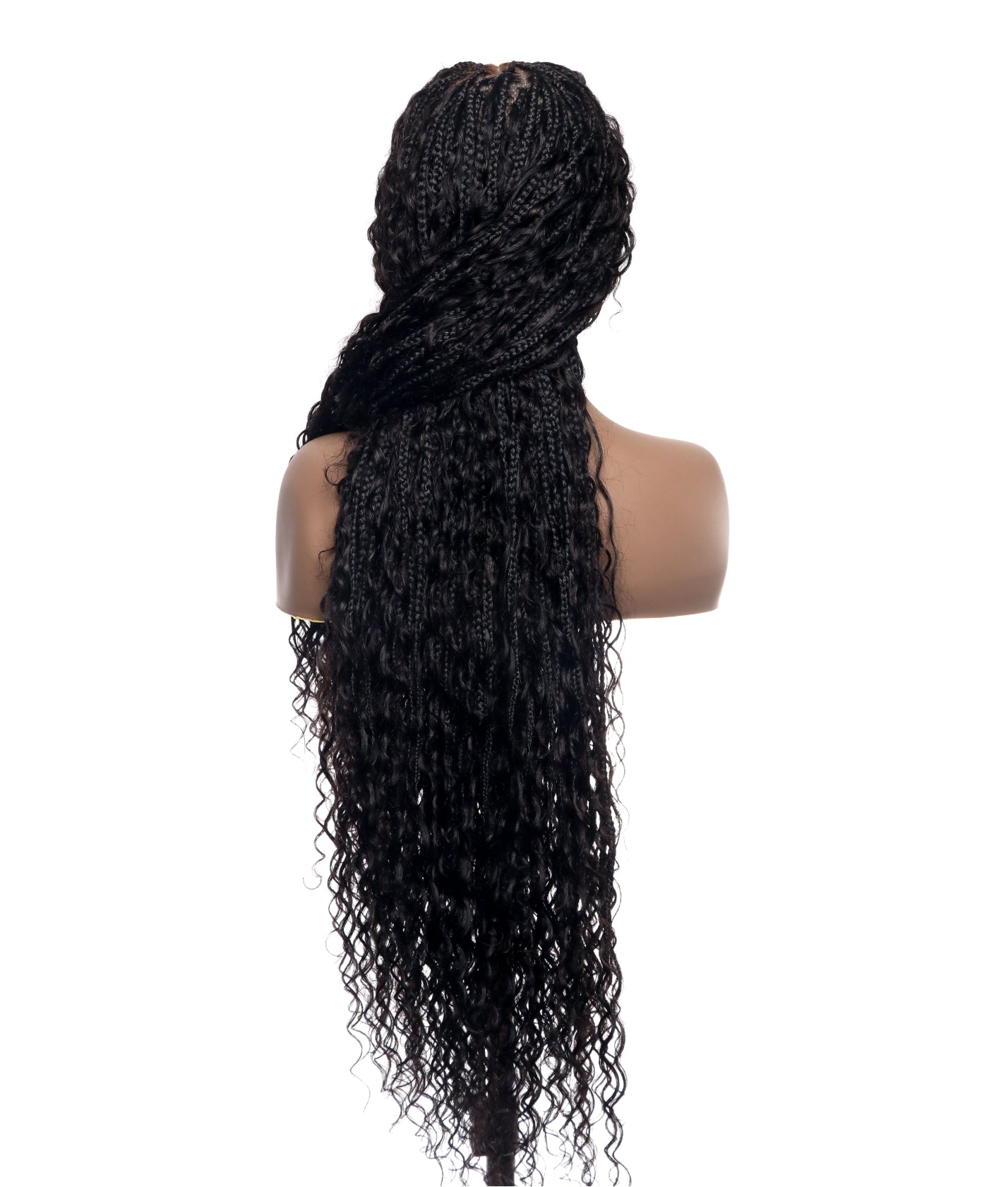 Amanda - Perruque Tressée Bohème sans Nœuds, Cheveux Humains, Bouclés, Dentelle HD Suisse Pré-Décolorée Ultra-Dense