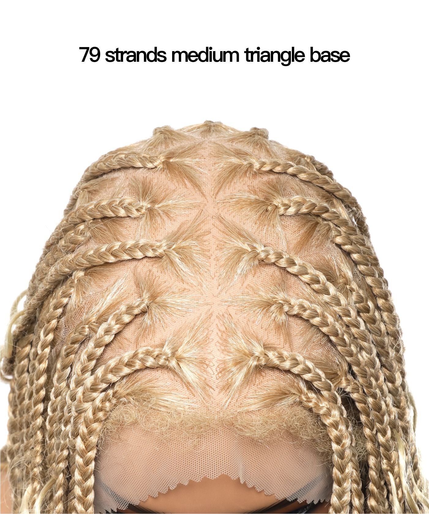 Article en liquidation - Perruque tressée boîte bohème sans nœuds avec boucles bohèmes, cheveux humains, base triangulaire HD, dentelle intégrale, 36"