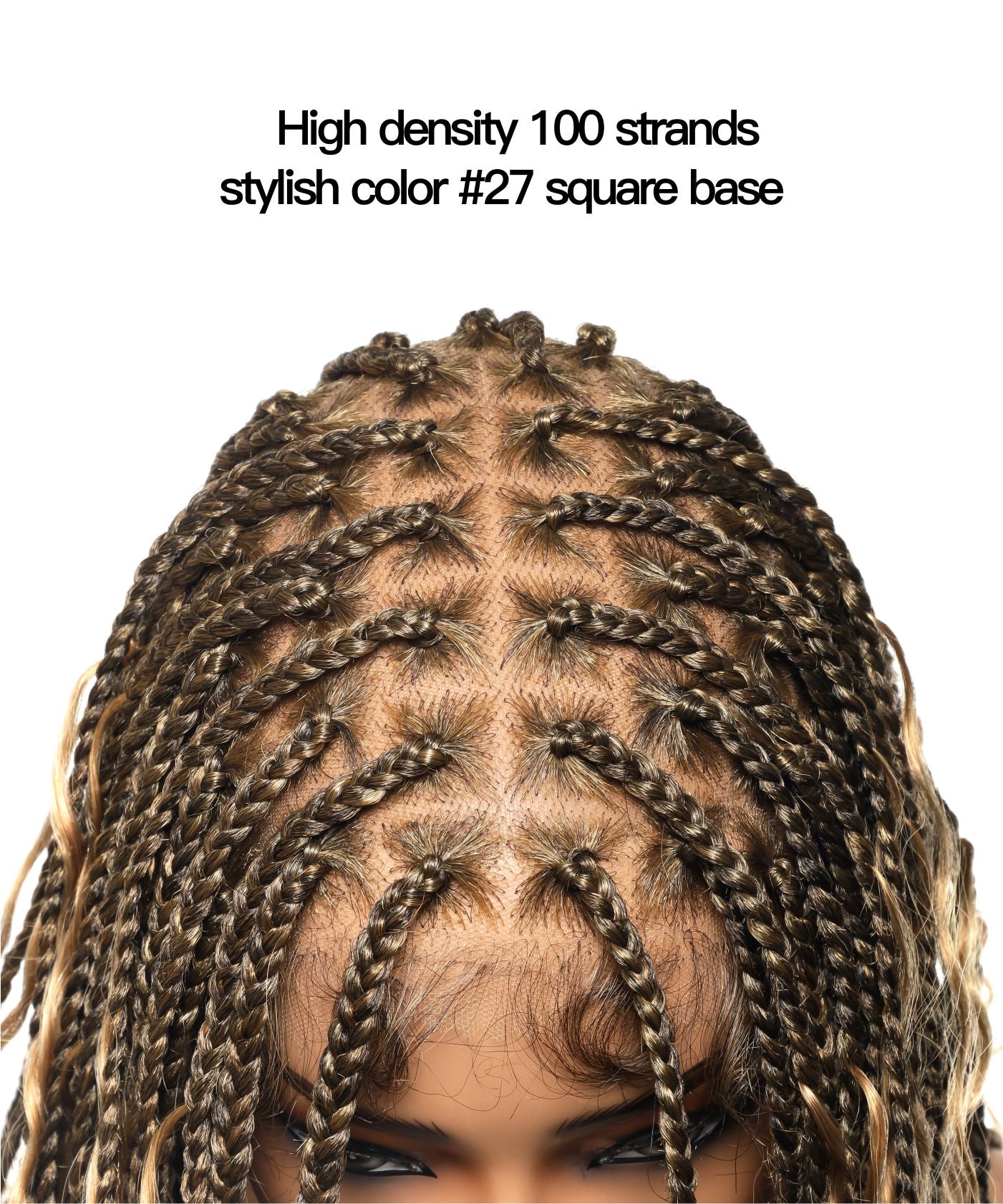 Swiss HD Full Lace Human Hair Boho Curls 36" Knotless Boho Box Braided Wig