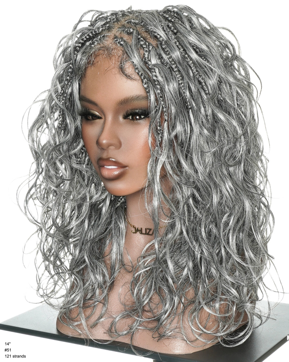 70% Salt & 30% Pepper 14" Body Wave Full Lace Braided Wig