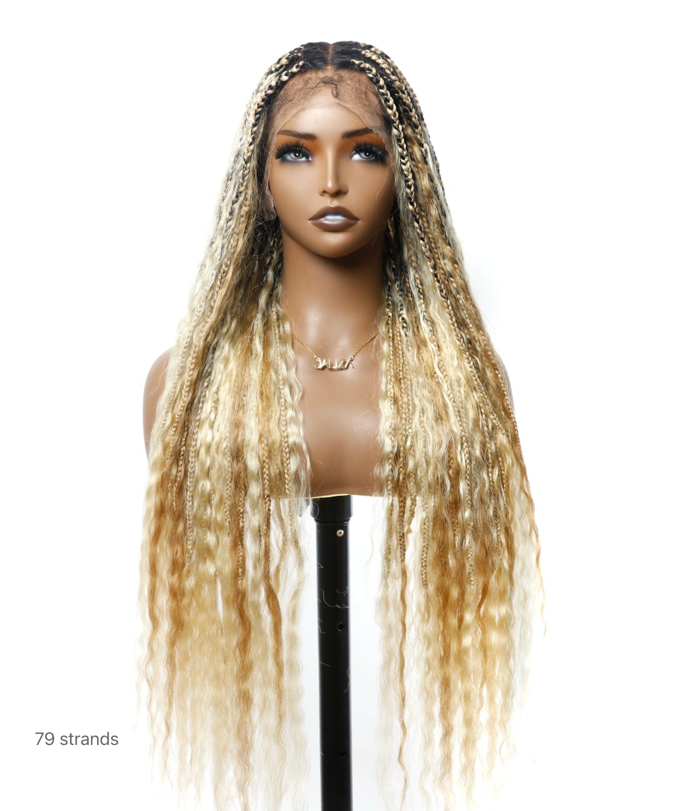 Cheveux humains Super Boho Couleur #27/613 Cheveux humains pré-décolorés Perruque tressée de type Boho sans nœuds avec dentelle, très dense, 100 mèches