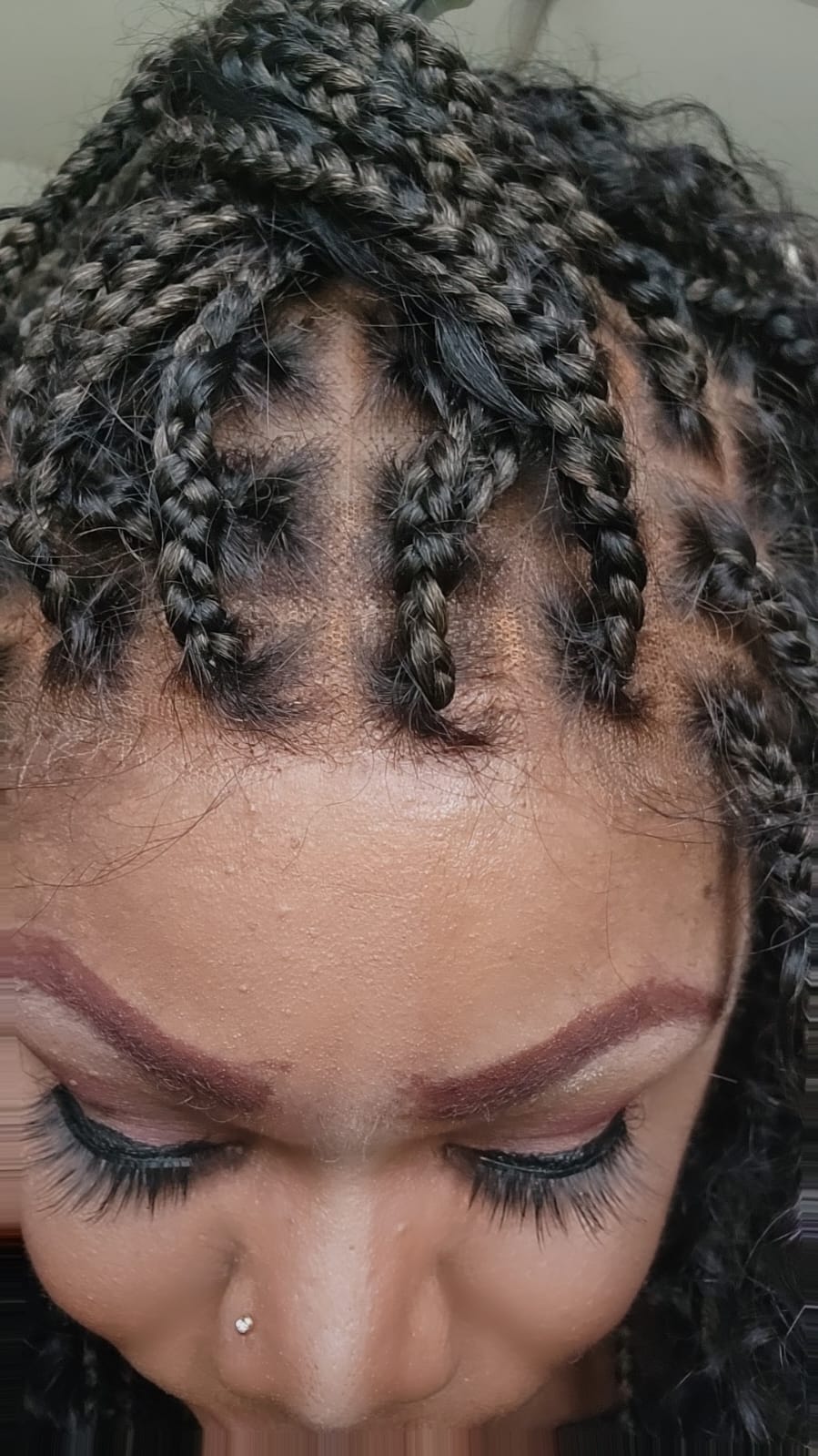 Perruque tressée Diane's 36" avec dentelle, cheveux humains pré-décolorés, style bohème ombré (très volumineuse)