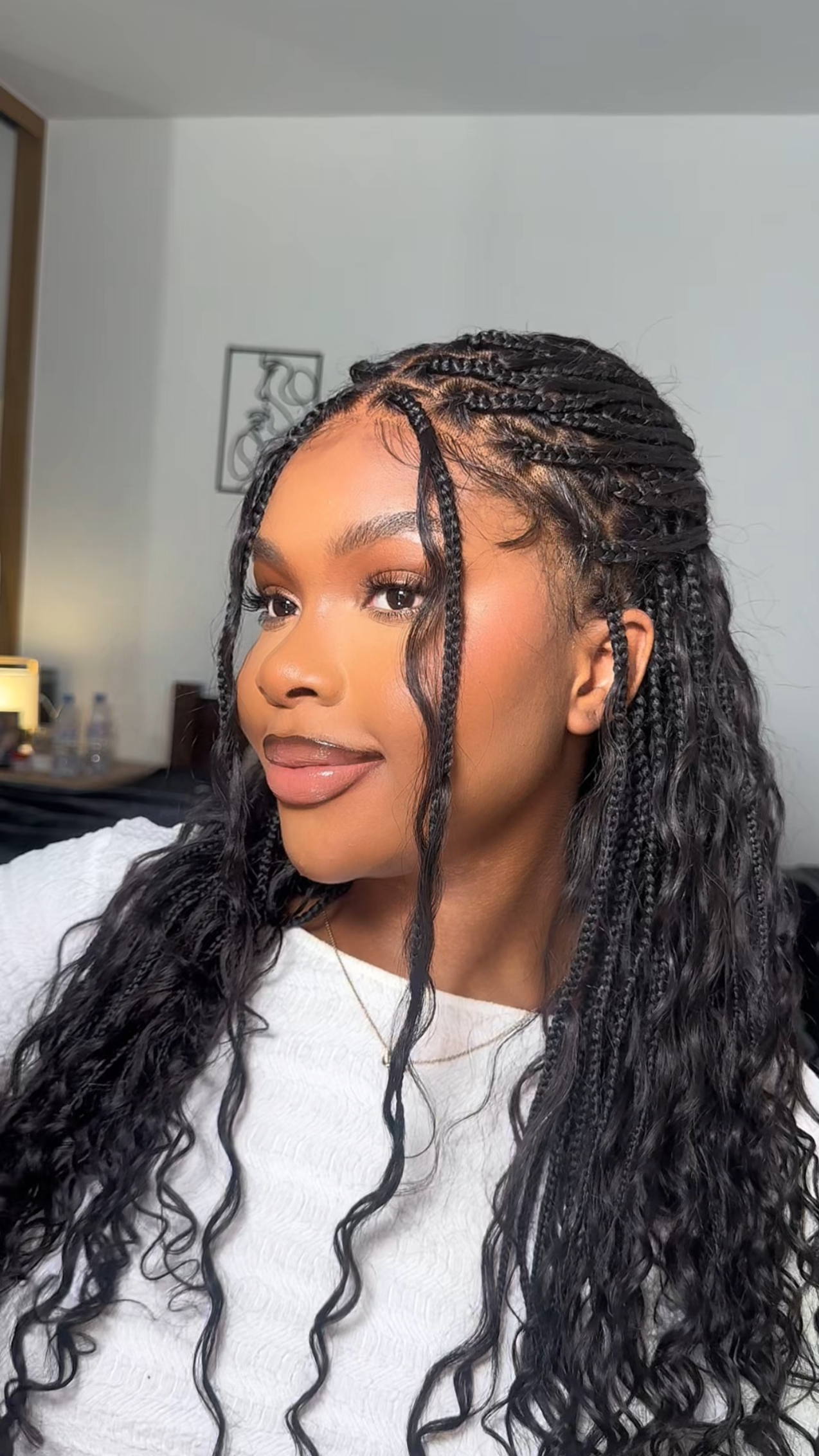 Kiki - Perruque tressée de type Boho, bouclée, en cheveux humains pré-décolorés de 24 pouces, avec base en dentelle suisse HD
