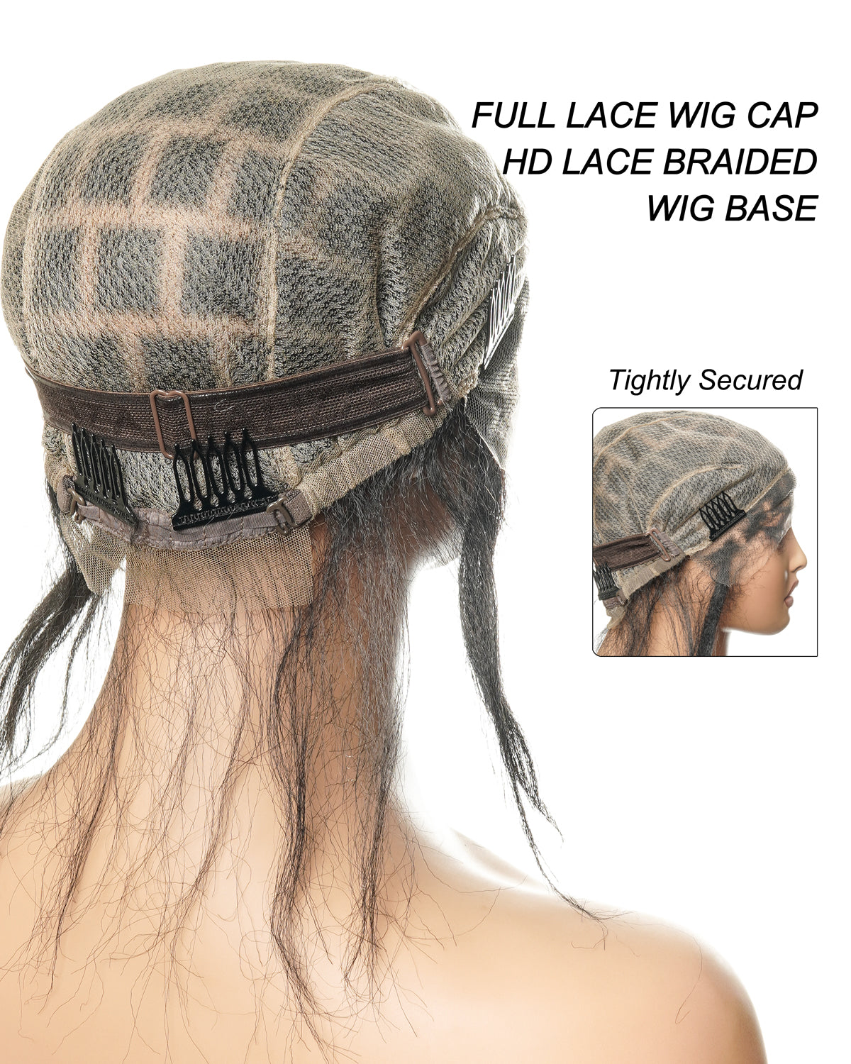 Bonnet HD entièrement lacé pour le tressage de cheveux - Cheveux humains avec baby hair - Pour l'alopécie et les cheveux clairsemés