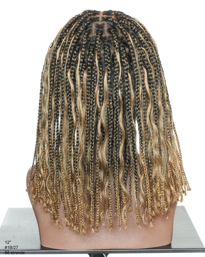 Perruque tressée de 12 pouces "Boho Box Braid" entièrement prélavée