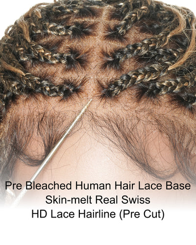 Perruque tressée de 12 pouces "Boho Box Braid" entièrement prélavée
