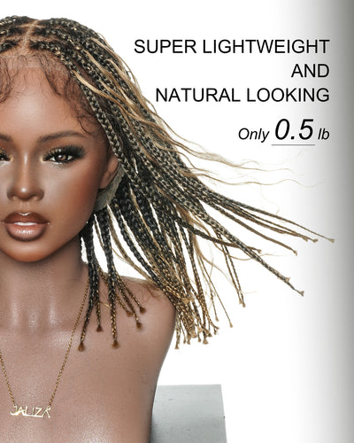 Perruque tressée de 12 pouces "Boho Box Braid" entièrement prélavée