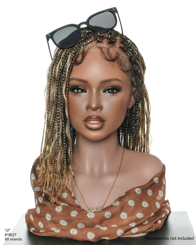 Perruque tressée de 12 pouces "Boho Box Braid" entièrement prélavée