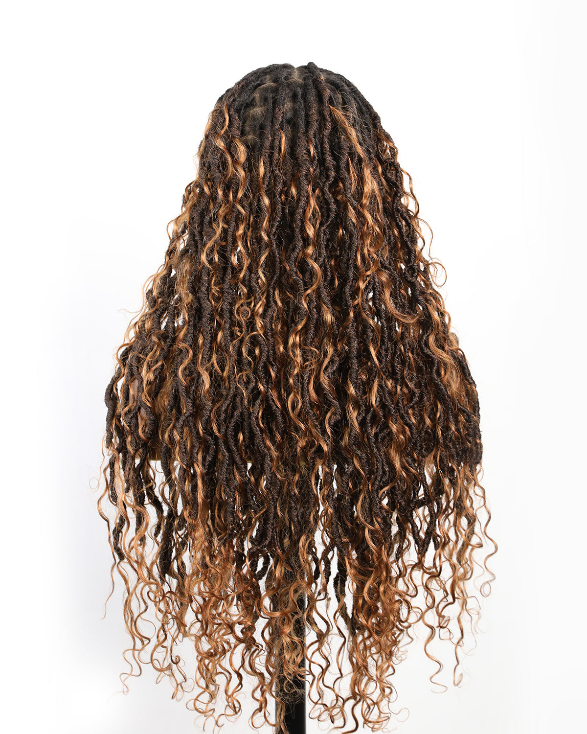 Perruque de Locs Boho sans nœuds en cheveux humains naturels avec boucles Boho et dentelle suisse HD, qualité salon