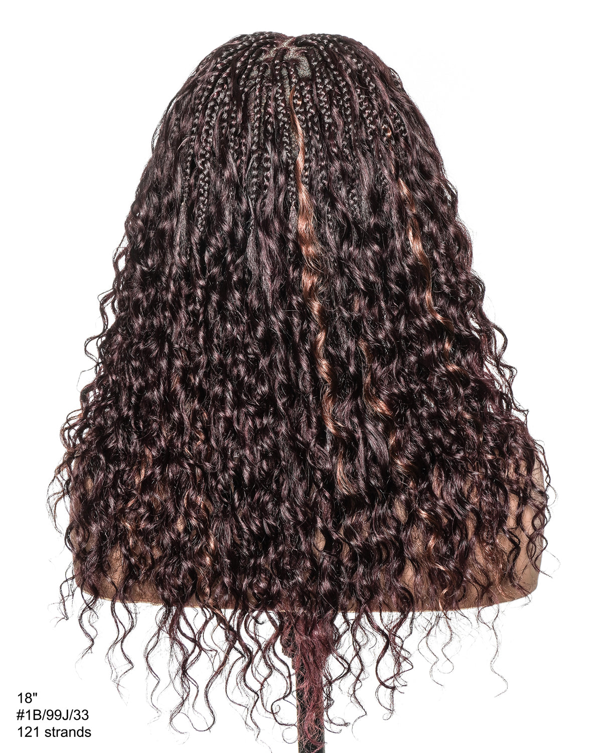 Lumina - 18" Piano Color Swiss HD Full Lace Human Hair Boho Braided Wig