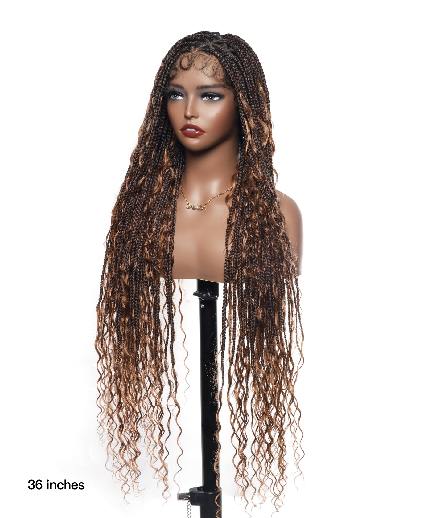 Perruque tressée carrée bohème sans nœuds, cheveux humains, base triangulaire, boucles bohèmes 36" HD, densité totale, 99 mèches